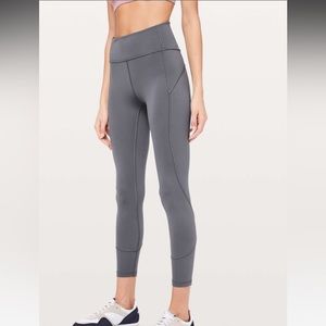 Lululemon In movement 7/8 leggings, size 6. No rips, tears, or fading. Grey.